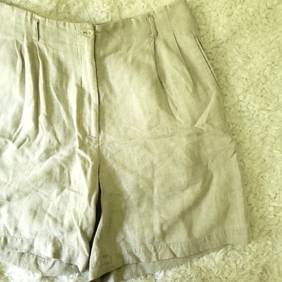 vintage paul harris design • linen shorts - Picture 2 of 10